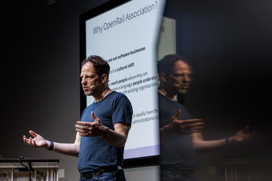 Cornelius talking at FOSS Backstage 2025