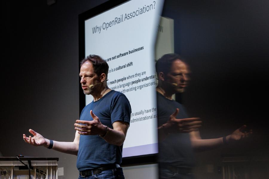 Cornelius talking at FOSS Backstage 2025